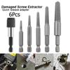 New 5/6Pcs Broken Bolt Extractor Set Electric Screw Remover With Center Drill Bits For Easy Thread Removal Tool Set