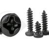 Black Round Head Self-Tapping Screws - Pointed Tail, Thread M2/M2.3/M2.6/M3M45