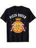 Cool Pizza Queen Lady Girl Hawaiian Pizza Lover Food T-Shirt Summer Comfortable Casual Short Sleeve