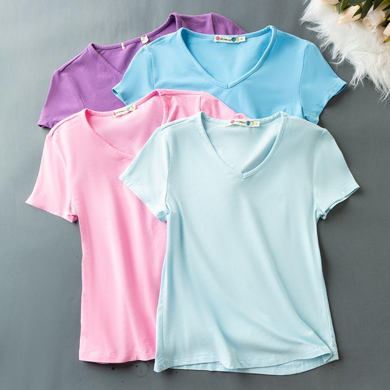 

Летний экспорт Новое поступление Однотонный Универсальный Модный Простой Удобный Свободный и Тонкий Футболка с V-образным вырезом и коротким рукавом Blue 36