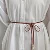 Elegant Braided Leather Pearl Belts For Women Lady Long Hemp Rope Thin Knot Waist Belt Bohemia Summer Tour Decor Waistband