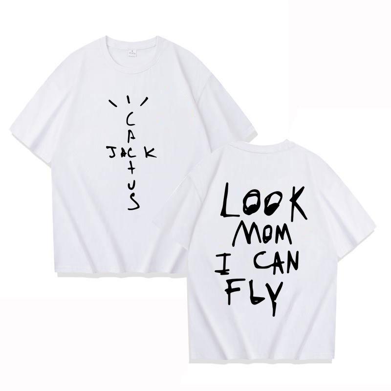 New Hot Look Mom I Can Fly Printed T-shirts Women Unisex Casual Loose Round Neck Creative Personalized Y2k T-shirts