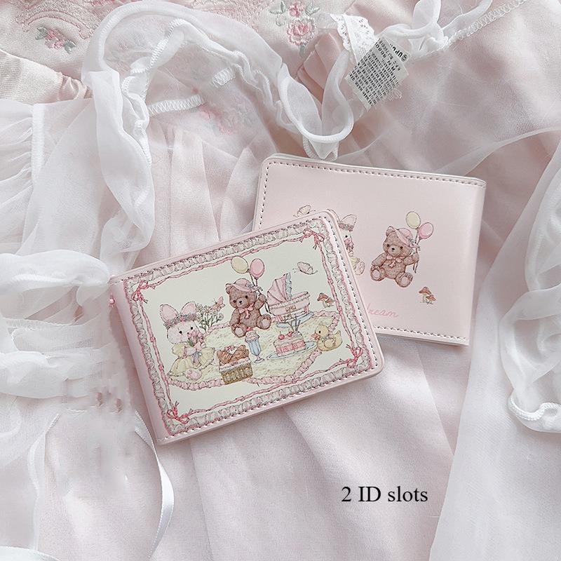 Girl's Dream spring picnic series rabbit and Bear driving License Set cute design Anti-degaussing multi-card card holder female model