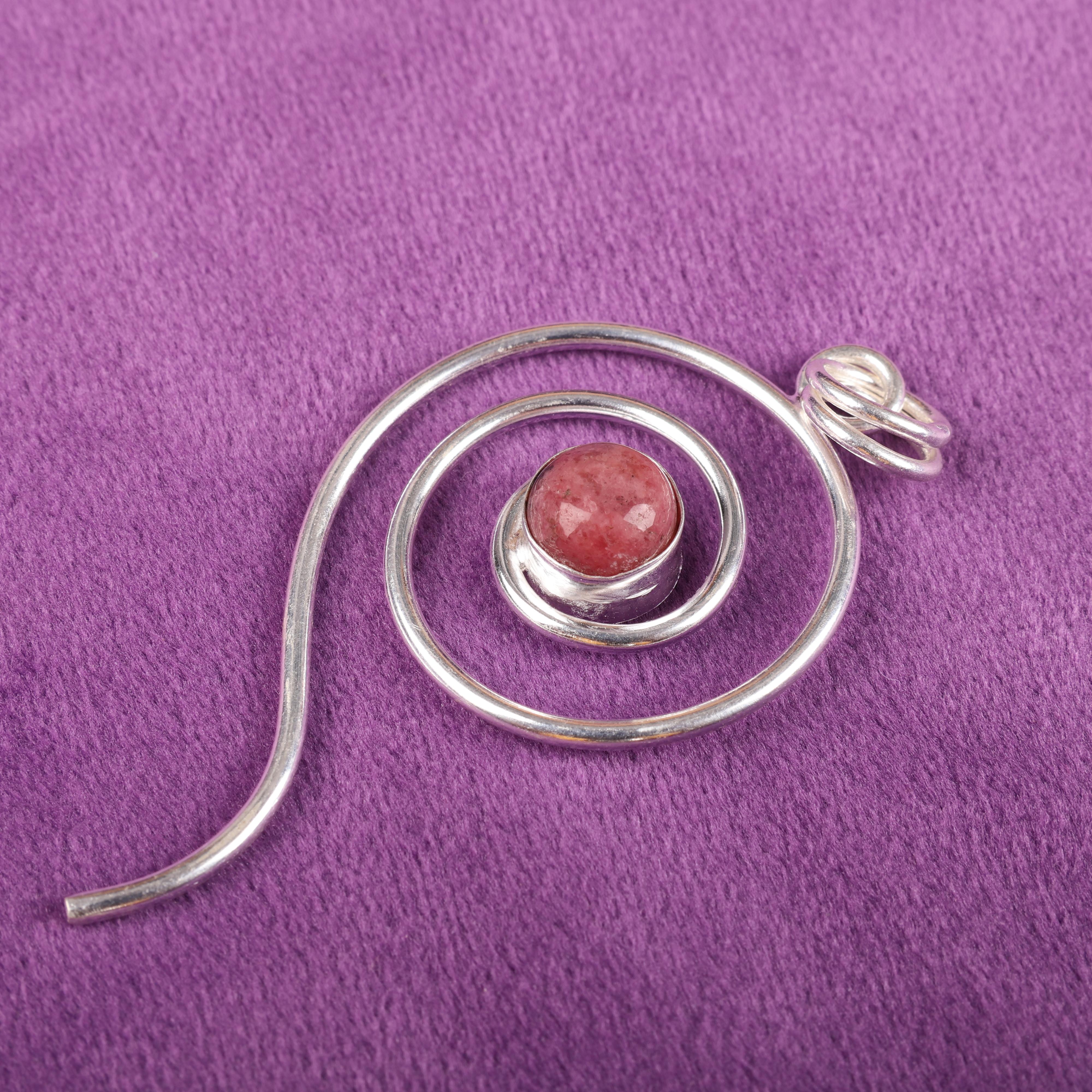 

Украшения из драгоценного камня черный родонит, кулон из стерлингового серебра 925 пробы ручной работы, великолепный серебряный кулон-цепочка для свадебного подарка 2.57 Inches розовый