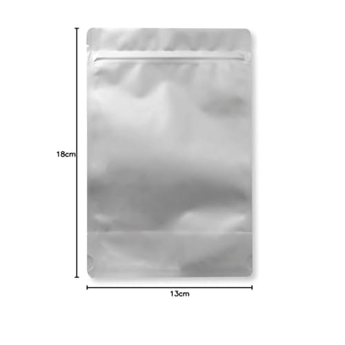simPLEISURE Zippered Aluminum Storage Bags, Freestanding, Moisture-Proof, Light-Blocking, and Odor-Resistant for Coffee Beans, Food, and More, Aluminu