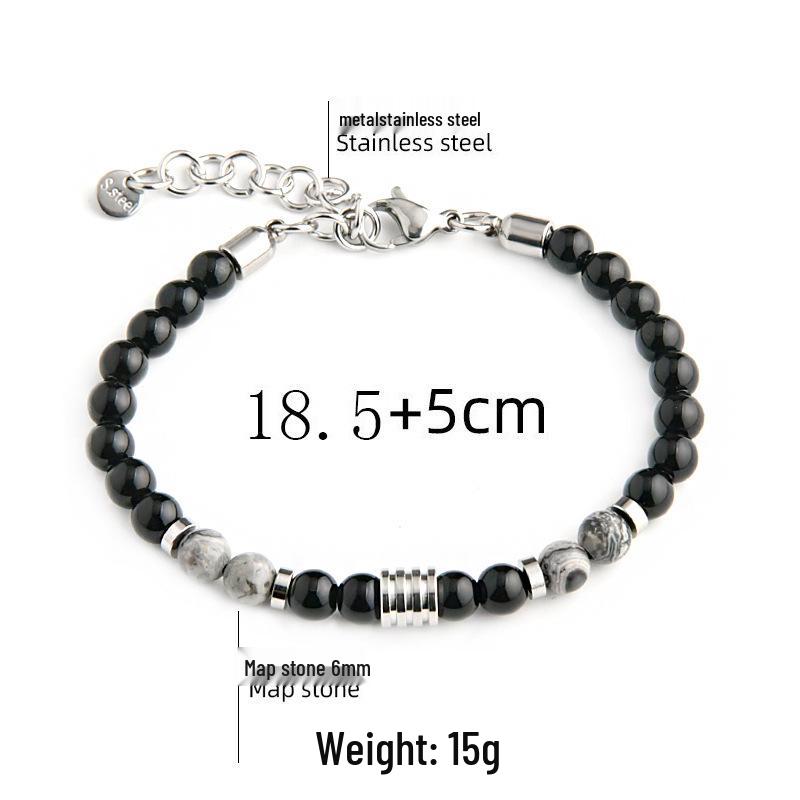 Stainless Steel Chinese Style Handmade Beaded Couple Bracelet - Elegant Trendy Jewelry