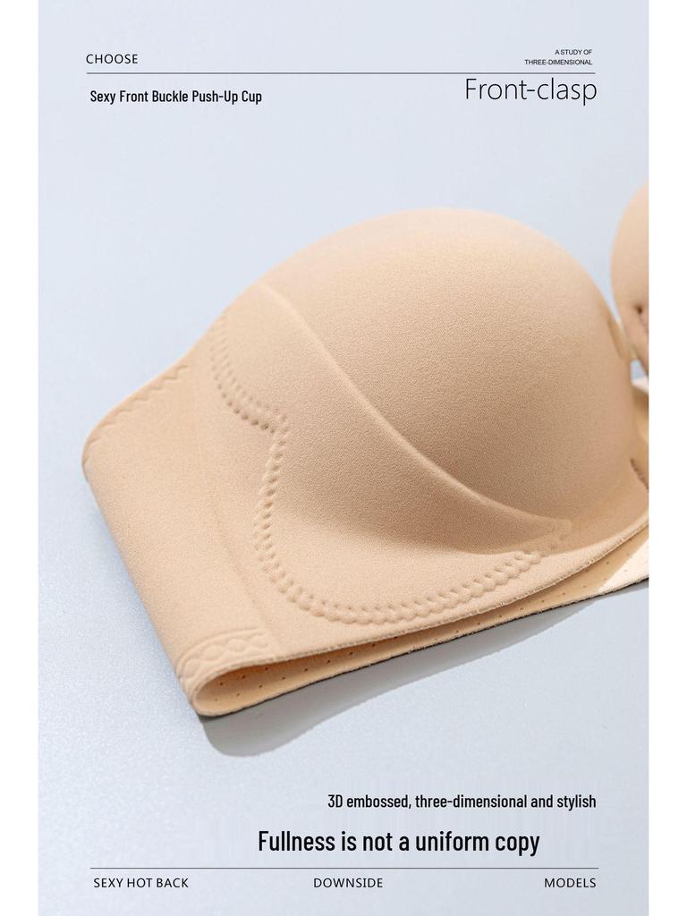 Strapless Non-slip Push-up Lingerie with Front Buckle & Back Support