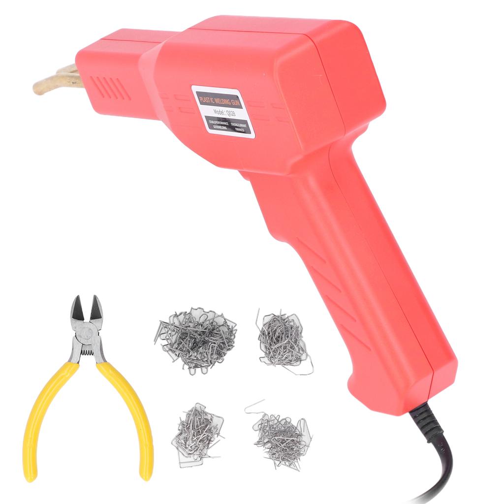 50W Car Bumper Repair Welder Kit Plastic Welding Machine with Plier Staples Red for Cars Motorcycles