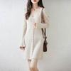 Early Autumn New Multi-Button V-Neck Long-Sleeved Dress Knitted Slim-Fitting Knitted Bottoming Skirt Pure Desire To Show Thin Wool Cardigan