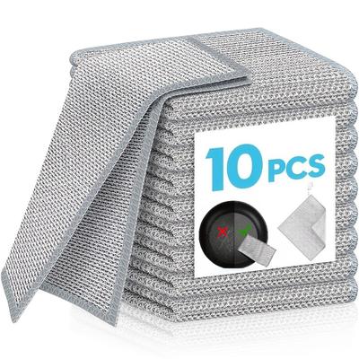 Dishcloth for Kitchen Magic Towel Kitchen Cloths Thickened Microfiber Wash Cloth Wire Dishwashing Rag Scouring Pad Cleaning Tool