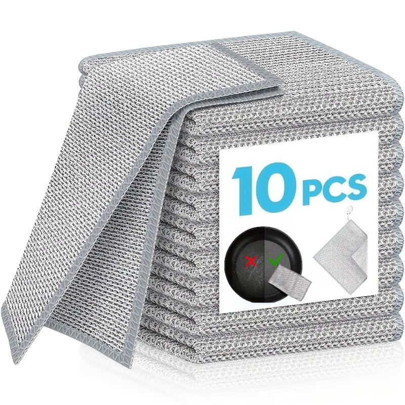 Dishcloth for Kitchen Magic Towel Kitchen Cloths Thickened Microfiber Wash Cloth Wire Dishwashing Rag Scouring Pad Cleaning Tool
