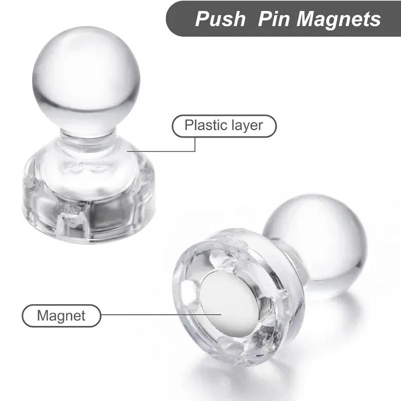 50/10 Stück transparente Magnete Push Pin Starke magnetische Reißzwecke für Whiteboard Kühlschrank Home Office Klassenzimmer Kleine Pushpin Sucker