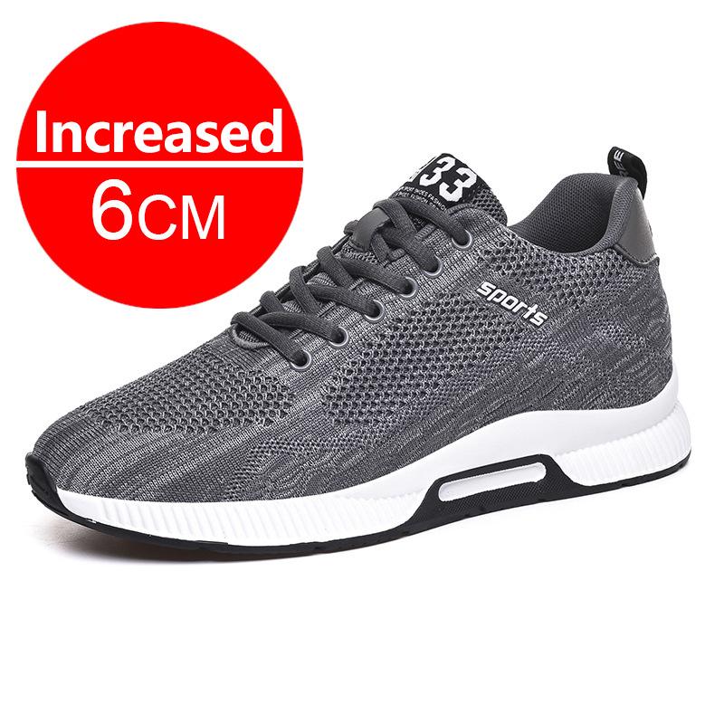 Men's Summer 6cm Height Increase Breathable Soft Mesh Casual Sneakers Lightweight Comfortable Elevator Shoes Outdoor Lift Sports