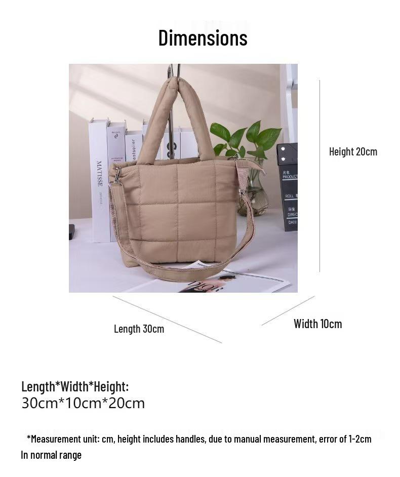 Large Quilted Cosmetic Shoulder Bag - Casual Travel & Daily Use