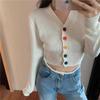 2022 Autumn Women's Slim V-neck Colorful Knit Cardigan - Versatile, Flattering, Short-Tight Fit.