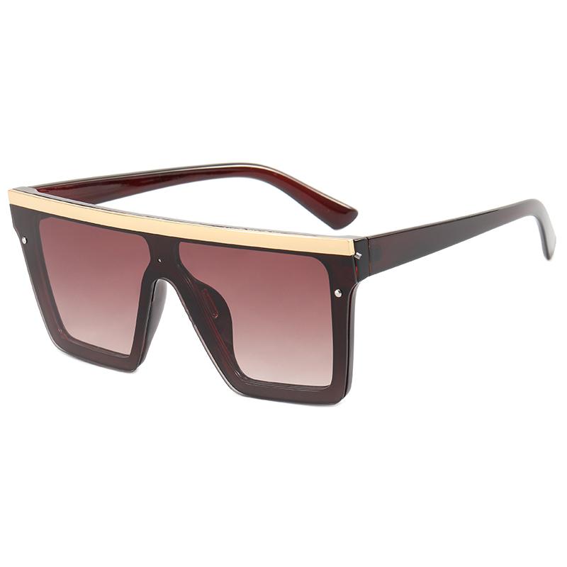 Superhot Eyewear 23568 Luxury Flat Top Rectangle One Piece Lens Men Women Oversize Shades Sunglasses