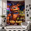 Wall Hanging Tapestry With Custom Name & Text, Five Nights At Freddy’s Decorative Tapestry For Bedroom