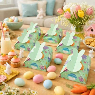 12 Pièces Boîte à Bonbons en Papier Mignonne de Pâques Vide Épaissie Lapin Œufs Boîte de Fête Grande Capacité Boîte d'Emballage Cadeau Unique Anniversaire