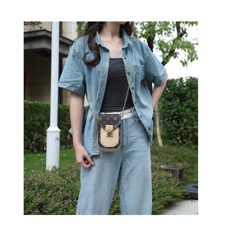 Printed Phone Crossbody Bag Versatile Women's Chain Strap Purse