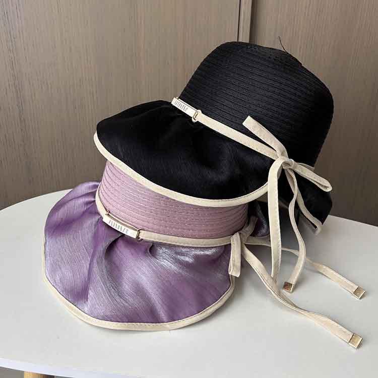 Summer Hat Travel Big Eaves Sunshade Sun Protection Bucket Hat Women's Outdoor Leisure Versatile Anti-ultraviolet Beach Hat