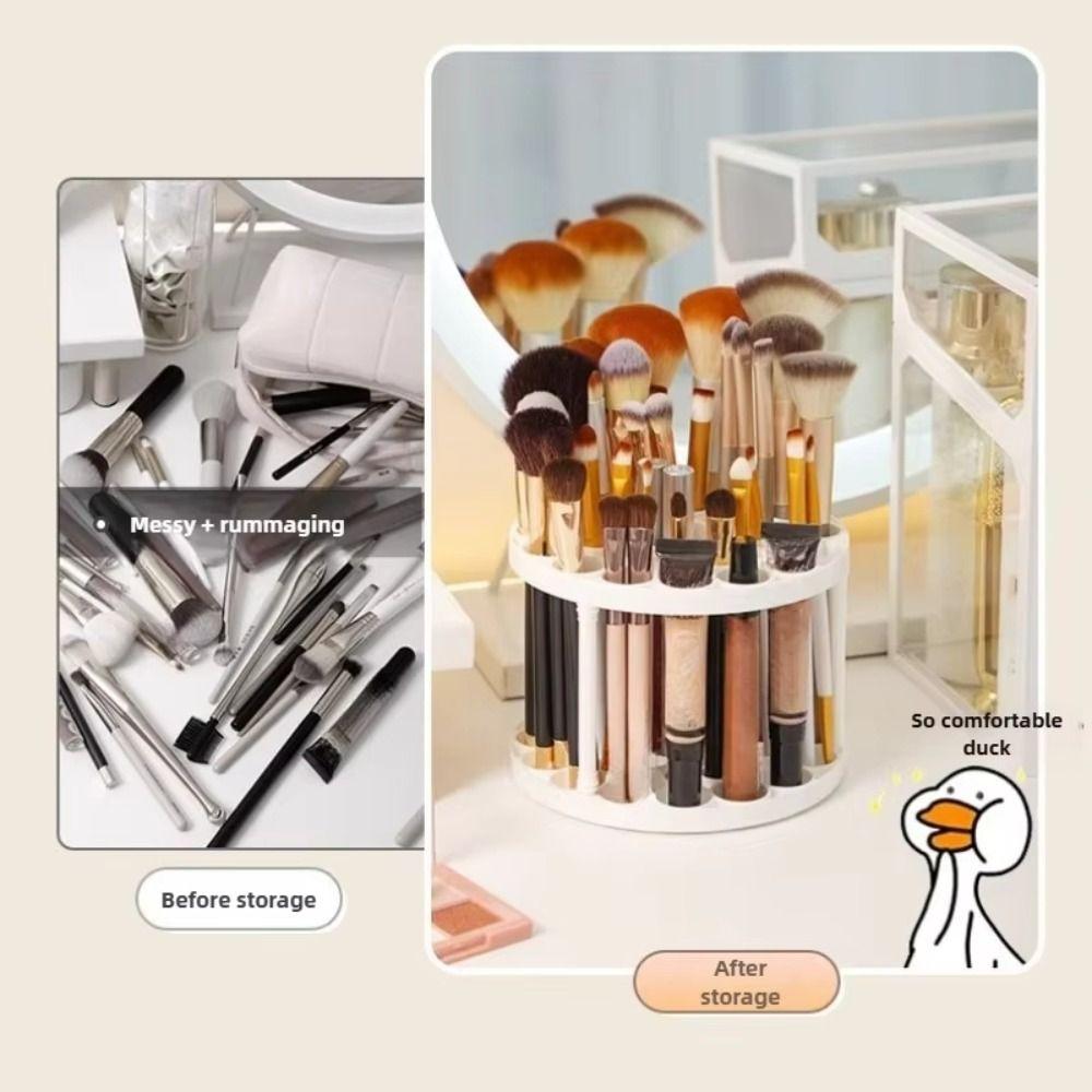 45-Hole Art Brush Storage Box 360° Rotating Desktop Organizer New Pen Holder