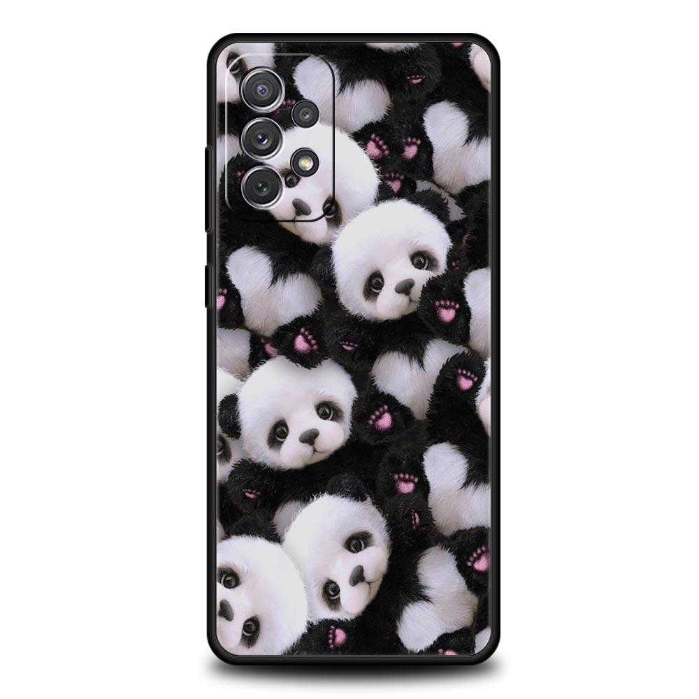 Baby Panda Phone Case for Samsung Galaxy A55 A35 A15 A14 A13 A25 A54 A51 A71 A72 A73 A32 A52 A41 5G Soft TPU Shell Fundas Capas