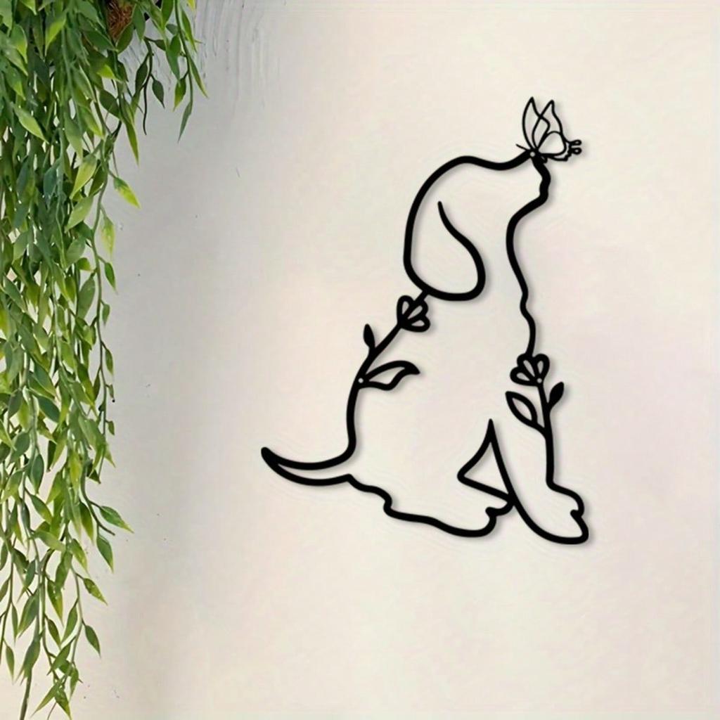 Metal Dog Wall Art Sculpture Rust Resistant Gift for Pet Lovers