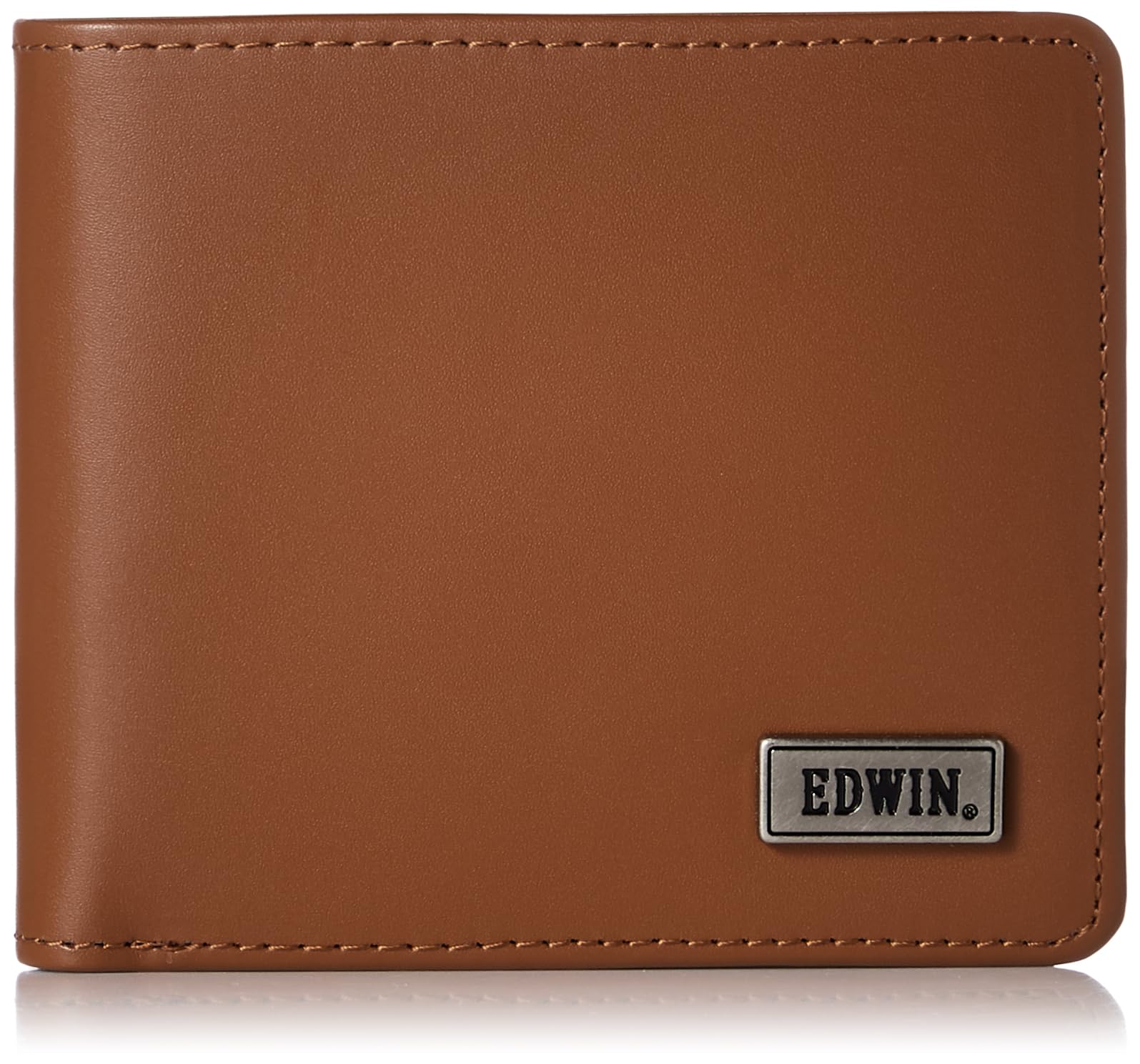 

Bifold Wallet 0510745 Recycled Leather Recycled Leather Metal Logo Bill Storage Coin Storage Card Storage Brown [Edwin] Men s коричневий