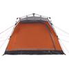 4 Person Camping Tent in Grey and Orange with Quick Release System