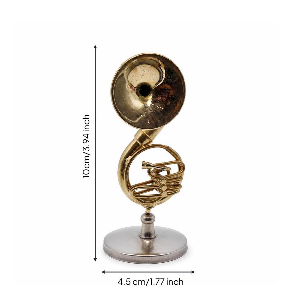 Gold-Tone Miniature Instrument with Base Brass-Like Musical