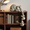 Decorative Statues for Table Edge Elephant Shelf Sitter Mother Hanging 2 Baby Elephants on The Creative Gift Family And Friends Edge Hand-Painted