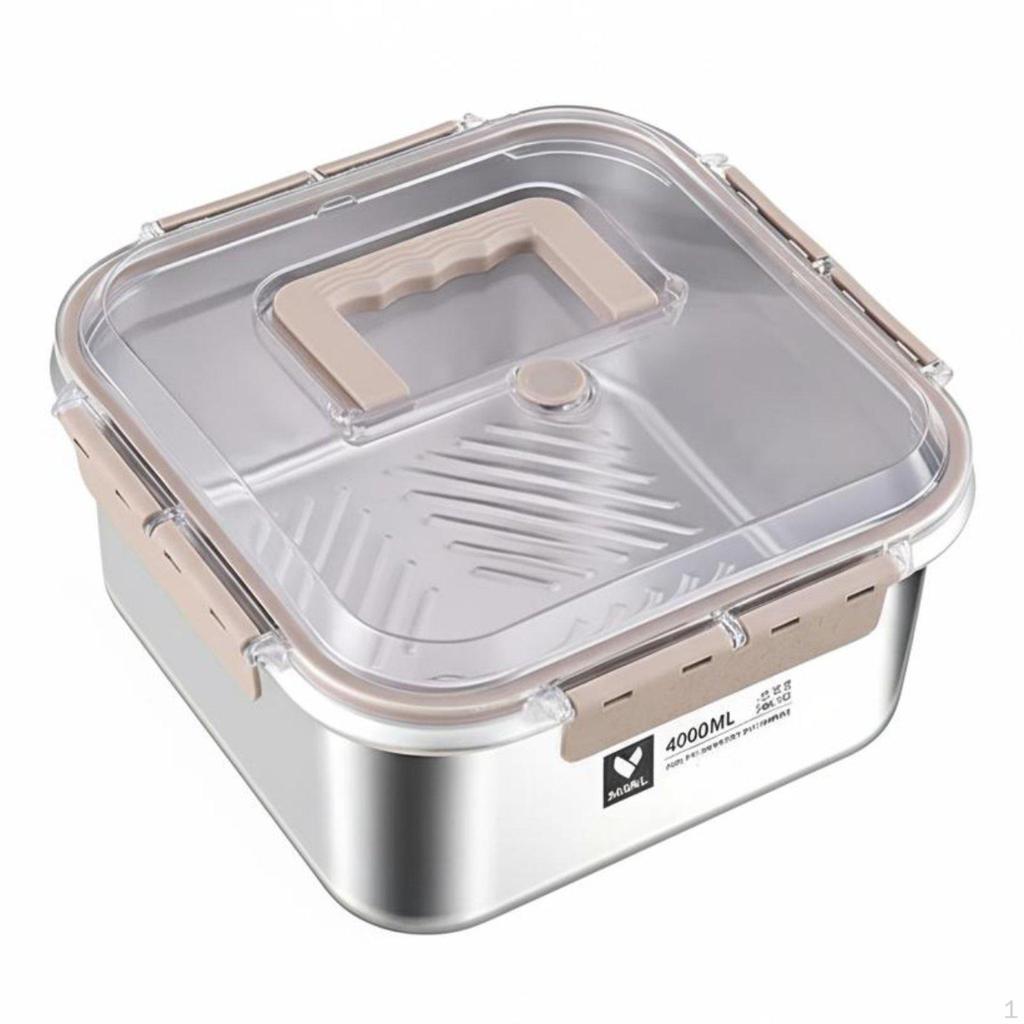 316 Stainless Steel Lunch Box, Food Grade Bento, Portable Sealed Container with Handle for Outdoor
