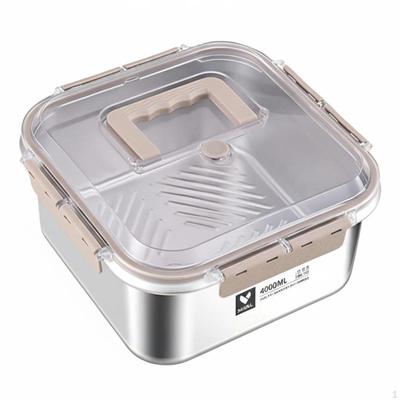 316 Stainless Steel Lunch Box, Food Grade Bento, Portable Sealed Container with Handle for Outdoor