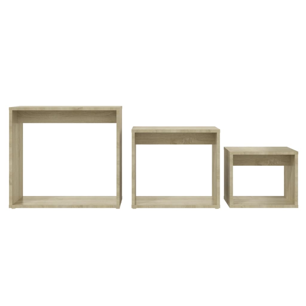 Vidaxl Nesting Tables, 3 Pcs, Sonoma Oak
