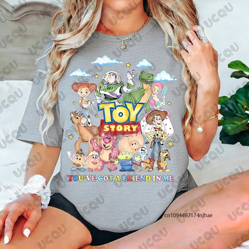 

Toy Story You Have a Friend in Me Print Cotton WoUnisex T Shirt Summer Short Sleeve Tees Casual Oversized Unisex Tops S