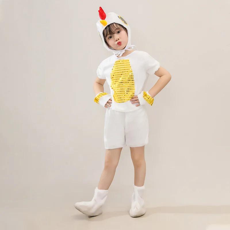 New Children Kids Adult Halloween Duck Chicken Chick Costume Skirt Tutu Yellow Bodysuit Outfit Dance Performance