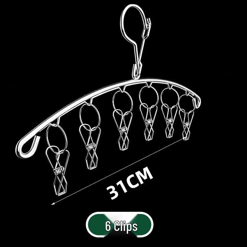 Multifunctional Stainless Steel Drying Rack with Sock Clips and Clothes Pegs