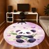 1 Peça Tapete Redondo para Cadeira Panda Corações - Antiderrapante, Tapete para Chão para Escritório, Quarto, decoração de casa Presente de Natal c0528013