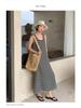 THE MIND Gestreiftes Westenkleid im koreanischen Stil - Frühling 2026, Vielseitig, Figurbetont T6231C