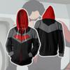 Men 3D Printed Nightwing/Robin Cosplay Costyime Hoodies Fancy Zipper Sweatshirt Halloween Casual Outerwear Hoodies Coat