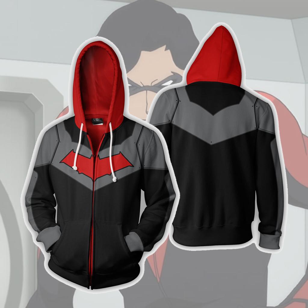 Men 3D Printed Nightwing/Robin Cosplay Costyime Hoodies Fancy Zipper Sweatshirt Halloween Casual Outerwear Hoodies Coat