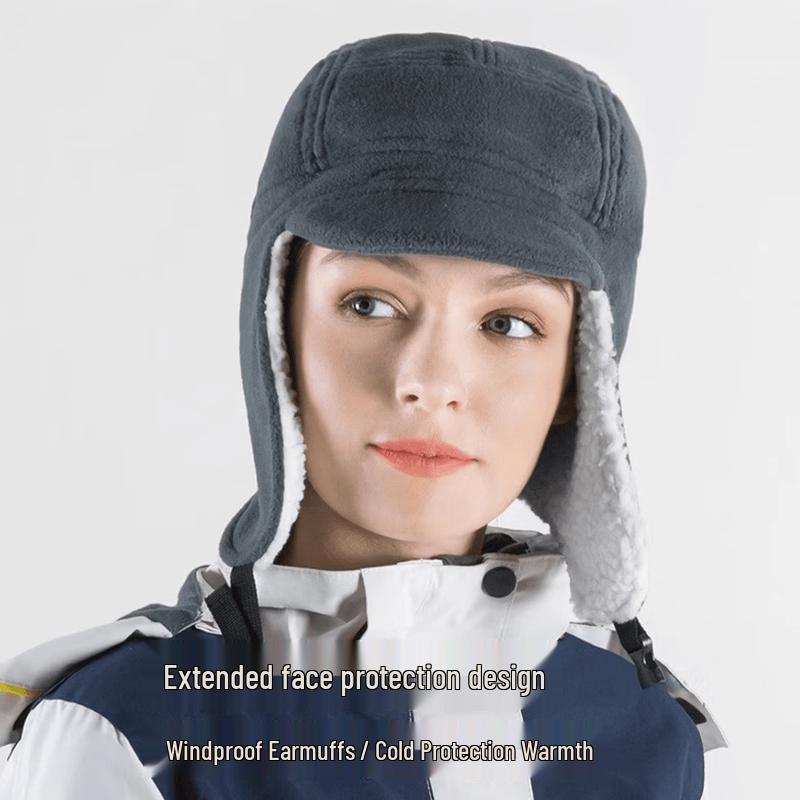 Tri-polar TP6405 Windproof Lamb Fleece Double Layer Hat чёрный