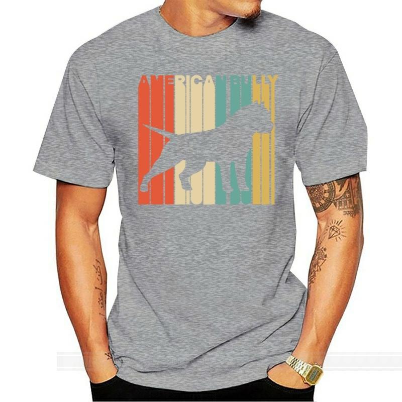 Funny T Shirts Vintage Style American Bully Silhouette Dog Owner Unisex Fashion T Shirrt