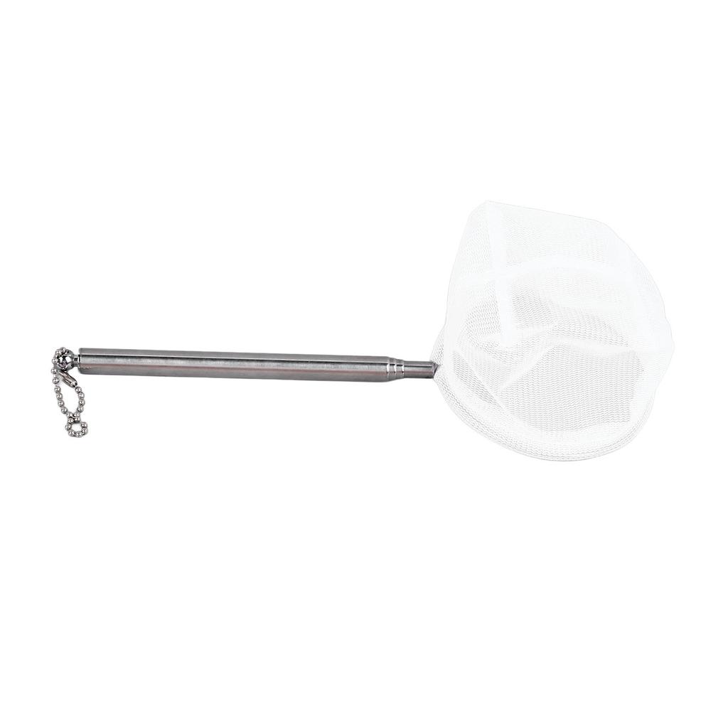  Telescopic fish net, stainless steel extendable handle fine mesh shrimp skimming net, with   length, for aquarium fish pond 