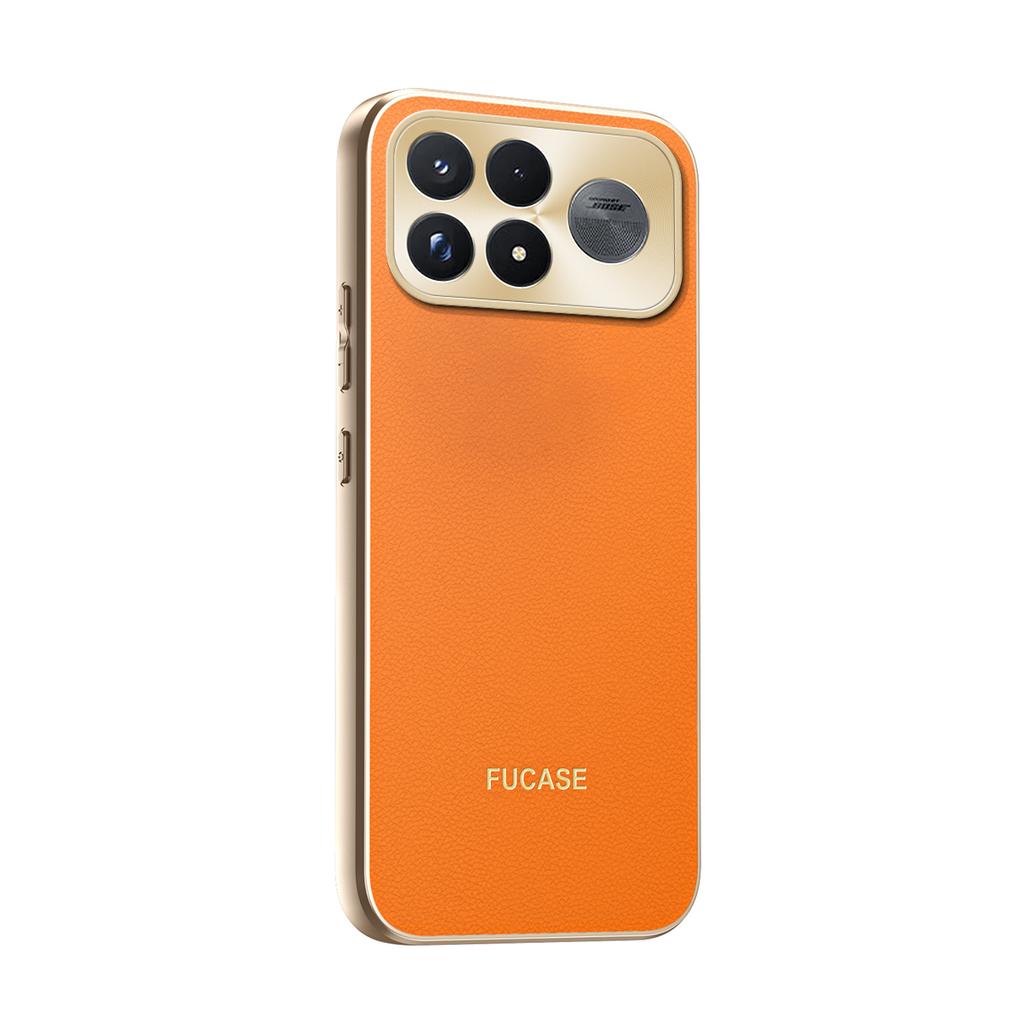 Business Retro Kožený Pocit Textura Kůže Pokovený Rám Pouzdro Pro POCO F9 Ultra F8 Pro Kovová Zbroj Ochrana Čočky Nárazuvzdorný Kryt