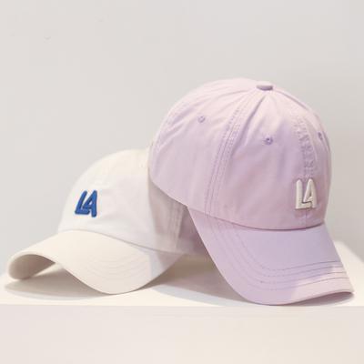 New Simple Letter Baseball Cap for Women Korean Style Spring and Summer Versatile Curved Brim Sun Protection Sun Protection Baseball Cap for Men