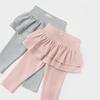 Girls' Sweet Lace Faux Two-Piece Leggings