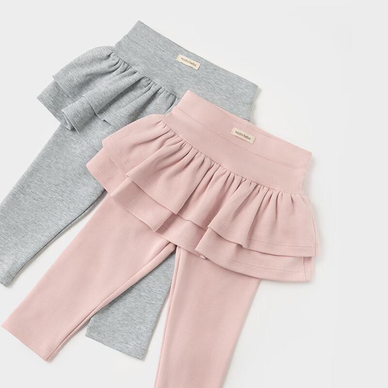 Girls' Sweet Lace Faux Two-Piece Leggings