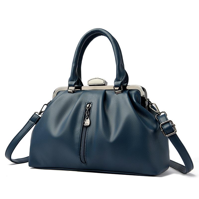 Women's Bag European and American Bag Folds Simple Shoulder Large Capacity Casual Oblique Span Handbag