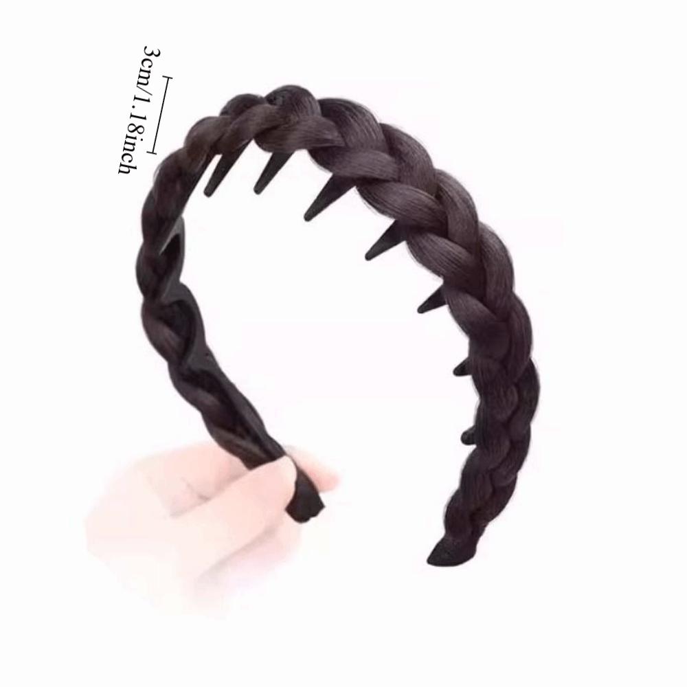 Non-Slip Braided Headband Wig Headwear Retro Head Hoop Fishbone Braids Hair Bands  for Women